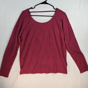 White House Black Market Open Back Top Size Medium Deep Pink Womens